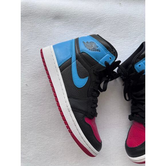 Nike Air Jordan 1 Mid Fearless Facetasm Red Blue Black Sneakers Men’s 8.5 Rare - Picture 8 of 9